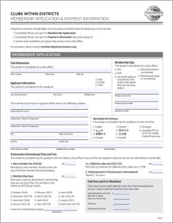 Toastmasters Membership Application